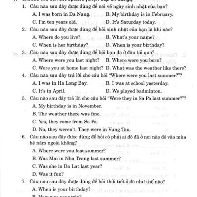 612 Câu Trắc Nghiệm Tiếng Anh 5 - Có Đáp Án (Biên Soạn Theo SGK Tiếng Anh 5 - Global Success) (HA)