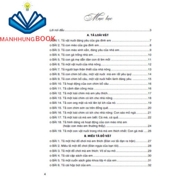 SÁCH - Những bài văn miêu tả 4 (dùng chung cho các bộ sgk hiện hành)