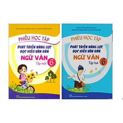 Sách - Combo Phiếu học tập Phát triển năng lực đọc hiểu văn bản Ngữ văn 6 (Tập 1+Tập 2)