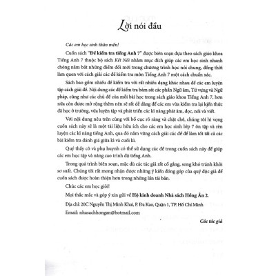 đề kiểm tra tiếng anh 7 (dùng kèm sách giáo khoa kết nối)