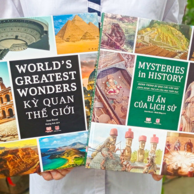 Combo 2 Cuốn Sách Bách Khoa Toàn Thư - Kỳ Quan Thế Giới, Bí Ẩn Của Lịch Sử- Tổng Hợp Kiến Thức Về Lịch Sử, Địa Lý, Du Lịch Khám Phá Thế Giới - Á Châu Books Bìa Cứng, In Màu