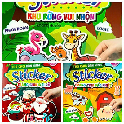 Combo Bộ Trò Chơi Dán Hình Sticker - Bộ 3 Cuốn