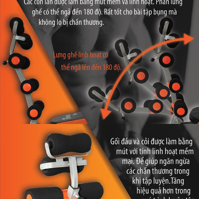 Máy Tập Cơ Bụng Đa Năng,Máy Tập Cơ Bụng Đa Năng Tập Bụng, Lưng, Eo Tại Nhà Gấp Gọn Tiện Lợi Tập Được Nhiều Động Tác Khác Nhau (hàng nhập khẩu)