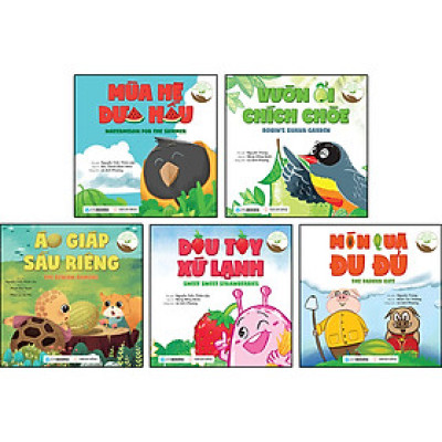 Combo 5 Cuốn Dạy Con Gieo Mầm, Cùng Con Hái Quả: Áo Giáp Sầu Riêng + Dâu Tây Xứ Lạnh + Mùa Hè Dưa Hấu + Món Quà Đu Đủ + Vườn Ổi Chích Chòe