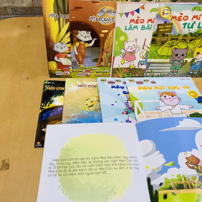 SÁCH RÈN LUYỆN KỸ NĂNG CHO BÉ (3 -8 TUỔI): COMBO 9 CUỐN TRUYỆN THIẾU NHI (MÈO LON + MÈO MÍT)