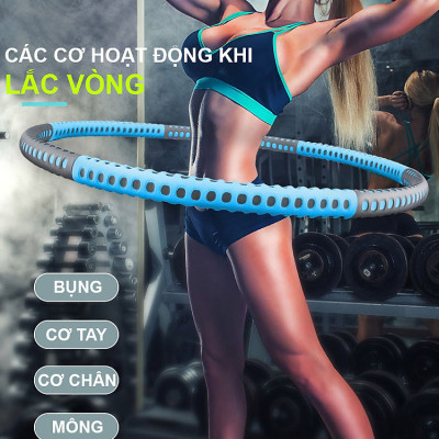 [Loại Cao Cấp] Vòng Lắc Eo Ống Thép Mọc Mút Xốp Lắp Ghép Cao Cấp Chính Hãng DoDoDios - Vòng Lắc Eo Giảm Mỡ Bụng Ống Thép Bọc Mút Xốp - Tùy Chỉnh Độ Nặng