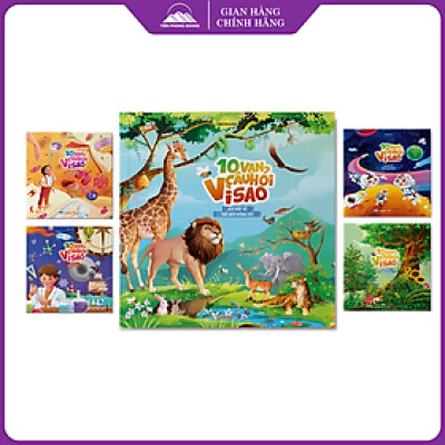 Sách - 10 Vạn Câu Hỏi Vì Sao? - Bộ 5 Cuốn In Màu: Động Vật, Thực Vật, Vũ Trụ Huyền Bí, Cơ Thể Người, Khoa Học Thú V
