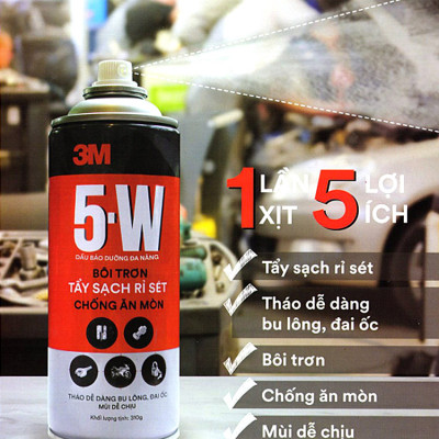 Chất Tấy Rửa, Bôi Trơn, Chống Rỉ Sét 3M 5 Way (400ml)