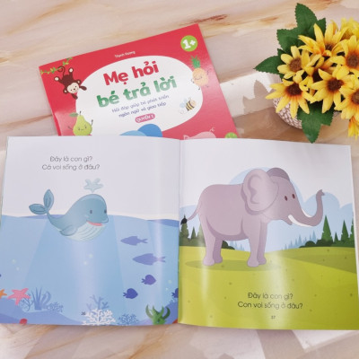 Mẹ hỏi bé trả lời - Hỏi đáp giúp bé phát triển ngôn ngữ và giao tiếp - Dành cho trẻ 1+ - Tặng kèm 01 bút viết xóa