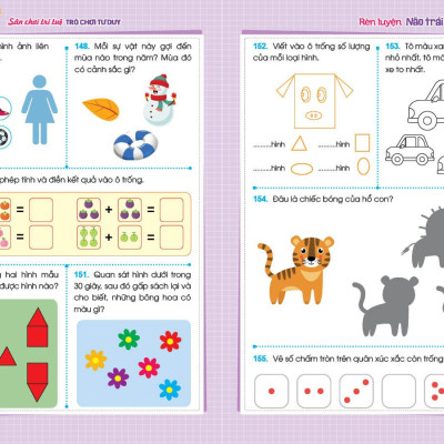 Sách - Sân Chơi Trí Tuệ - Trò Chơi Tư Duy - RÈN LUYỆN NÃO TRÁI, NÃO PHẢI - Dành cho trẻ 5-6 tuổi
