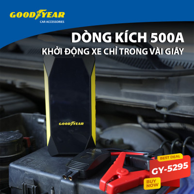 Bộ Kích Bình Cho Xe Hơi 500A GOODYEAR GY-5295 Đa Chức Năng Sạc Dự Phòng 10000mAh Đèn LED Khẩn Cấp - Nhập Khẩu Chính Hãng