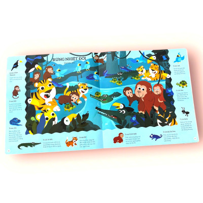 Sách cho bé - Thế Giới Động Vật - Tìm Kiếm Thông Minh Phát Triển Khả Năng Tập Trung - Dành cho trẻ từ 2-6 tuổi