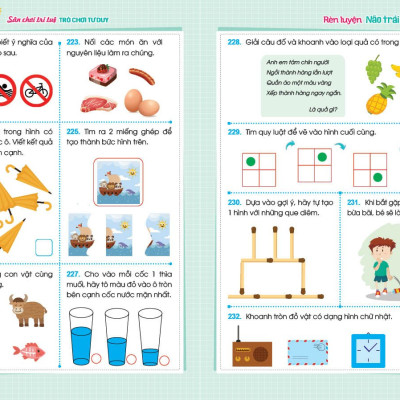 Sách - Sân Chơi Trí Tuệ - Trò Chơi Tư Duy - RÈN LUYỆN NÃO TRÁI, NÃO PHẢI - Dành cho trẻ 5-6 tuổi