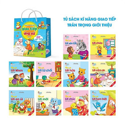 Bộ 10 Cuốn Truyện Tranh Kỹ Năng Giao Tiếp Cho Bé  Song Ngữ Việt Anh 