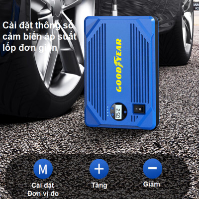 Bộ kích bình ắc quy kiêm bơm lốp và sạc dự phòng Goodyear GY-5282 dung lượng 10400mAh - Hàng Chính Hãng