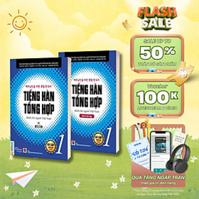 Sách -Combo Tiếng Hàn Tổng Hợp Sơ Cấp 1 (giáo trình + bài tập) Đen Trắng - MCBooks