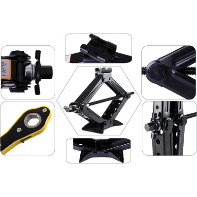 Kích nâng gầm xe ô tô - Kích lốp ô tô chữ A đầu bám xoay 360 độ - Tay siết lực cờ lê 17 tròng tự động