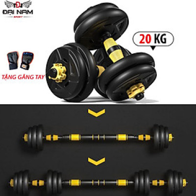 Bộ Tạ Tay Đa Năng Điều Chỉnh 20kg Thiết Kế Mới Chính Hãng Đại Nam Sport + Tặng Găng Tay Tập Tạ