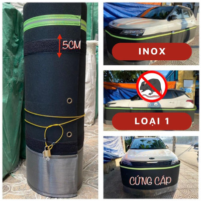 Quây Chống Chuột Ô Tô Hàng Loại Tốt, Chân Inox304, Dày Dặn Dải Phản Quang Xanh