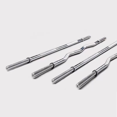 Thanh đòn tạ thẳng, chất liệu thép mạ inox 1.2m hoặc 1.5m + 2 chốt khóa (phi 25)