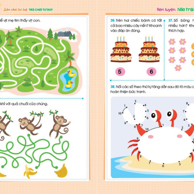 Sách - Sân Chơi Trí Tuệ - Trò Chơi Tư Duy - RÈN LUYỆN NÃO TRÁI, NÃO PHẢI - Dành cho trẻ 5-6 tuổi