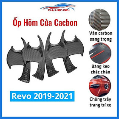 Ốp hõm cửa Hilux Revo 2019-2020-2021 vân cacbon chống trầy trang trí xe