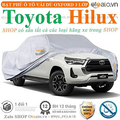 Bạt phủ ô tô dành cho xe Toyota Hilux 3 lớp cao cấp