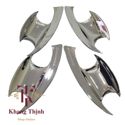 Bộ Ốp Hõm Cửa Dành Cho Xe Hyundai Santafe 2021 Mạ Crom Cao Cấp