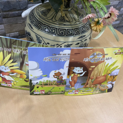 COMBO 3 TẬP MÈO CON LON TON: MÈO CON CAN ĐẢM + MÈO CON KHIÊN TỐN + MÈO CON THẬT THÀ, TRUNG THỰC