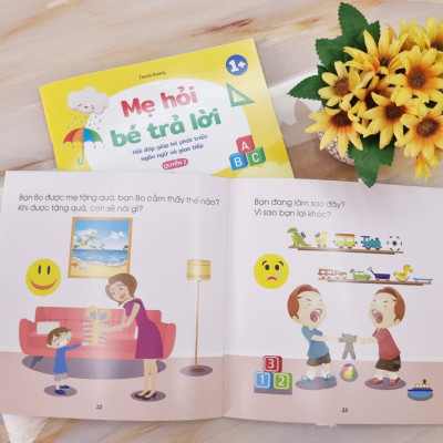 Mẹ hỏi bé trả lời - Hỏi đáp giúp bé phát triển ngôn ngữ và giao tiếp - Dành cho trẻ 1+ - Tặng kèm 01 bút viết xóa