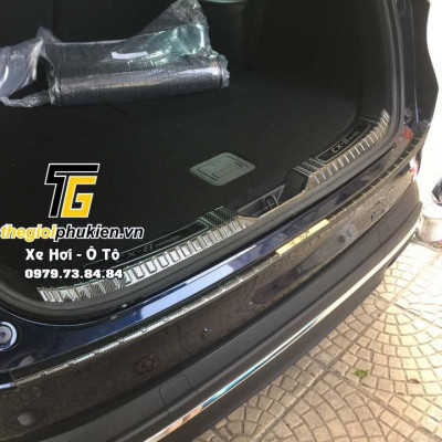 COMBO Nẹp bước chân và ốp chống trầy cốp Mazda CX8, CX-8 vân Carbon