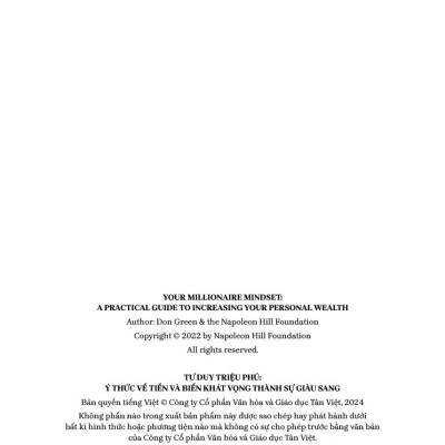Tư Duy Triệu Phú - Ý Thức Về Tiền Và Biến Khát Vọng Thành Sự Giàu Sang