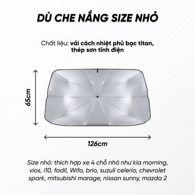 Ô Che Nắng Ô Tô Kính Lái Phủ Bạc Cao Cấp Chống Nắng, Chống Tia UV Hiệu Quả