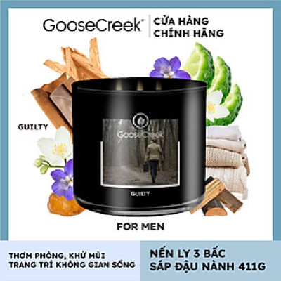 Nến ly 3 bấc sáp đậu nành For Men Goose Creek (411g) - Guilty