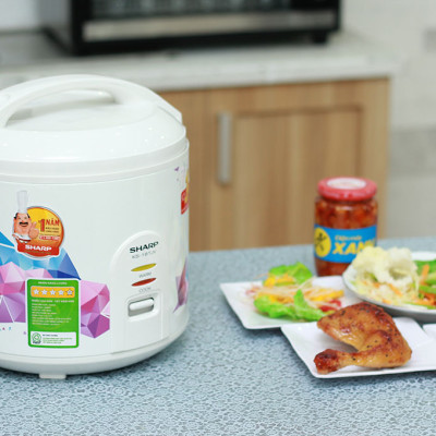 Nồi cơm nắp gài Sharp 1.8 lít KS-18TJV , Công suất 700W, công nghệ nấu 1D - Hàng chính hãng - Bảo hành 12 tháng