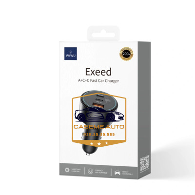 Tẩu Sạc Nhanh Cho Xe Hơi WiWU Exeed 200W Wi-QC026 - Hỗ Trợ Sạc QC+PD - Hàng Chính Hãng