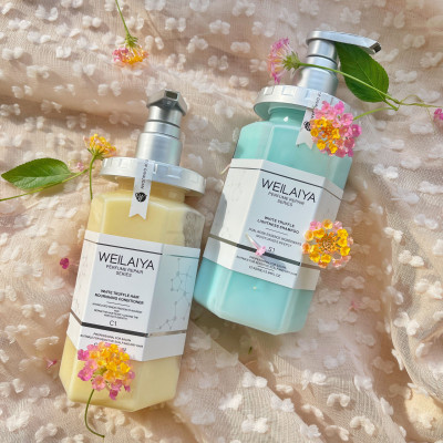 Set quà tặng cao cấp gồm Dầu gội xả phục hồi đa tầng nấm Truffle Weilaiya và Kem ủ trắng vỏ bồ đào Weilaiya Niacinamide Brightening Scrub - Gói hộp quà sang trọng