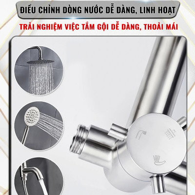 Bộ sen cây KG31 dùng cho nước lạnh, bát sen nước mạnh, dễ dùng được cho mọi nhà vệ sinh tiện lợi, siêu bền inox304- Hàng chính hãng