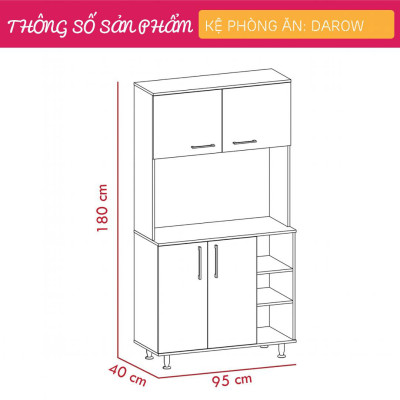 Tủ phòng ăn bằng gỗ công nghiệp MDF cao cấp SMLIFE Darow