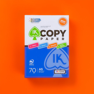 Combo 10 Ream giấy A5 70 gsm IK Copy (500 tờ) - Hàng nhập khẩu Indonesia hàng nguyên thùng tiện lợi hơn