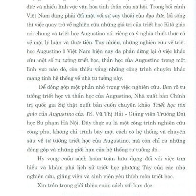 Triết Học Tôn Giáo Của AUGUSTINO (Sách chuyên khảo)