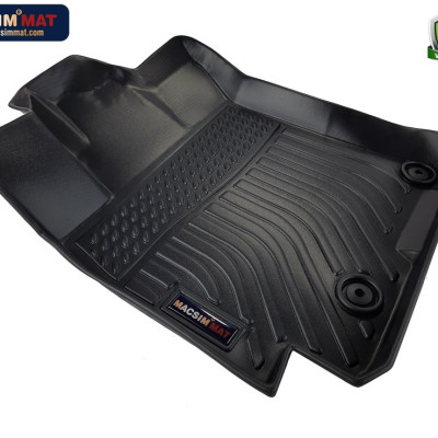 Thảm lót sàn xe ô tô KIA CERATO (2019-nay) chất liệu TPE thương hiệu Macsim màu đen