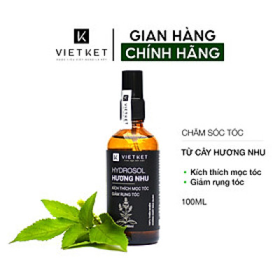 Hydrosol hương nhu VIETKET 100ml - Hỗ trợ nhanh mọc tóc, cho tóc khỏe tự nhiên