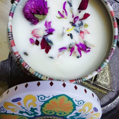 Combo 4 lọ nến hoa thơm cao cấp OLAPLE N011 (mùi ngẫu nhiên)