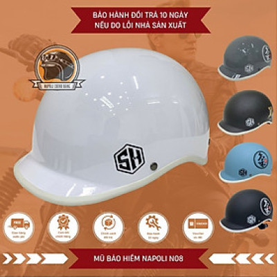 Mũ Bảo Hiểm Napoli Nửa Đầu [CHÍNH HÃNG] [FREESHIP] - Nón Bảo Hiểm Napoli 1/2 N08 - Đủ Màu - Freesize