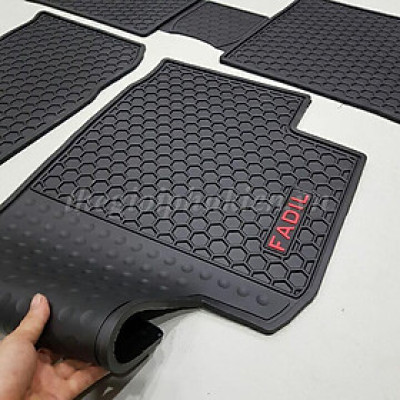 Thảm sàn, Thảm lót sàn cho xe Vinfast Fadil 2018-2021 cao su đúc, vân tổ ong, không mùi, MẪU MỚI