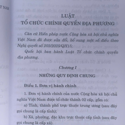 Luật tổ chức chính quyền địa phương