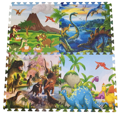 Bộ 4 tấm Thảm xốp lót sàn an toàn Thoại Tân Thành hình khủng long (60x60cm)