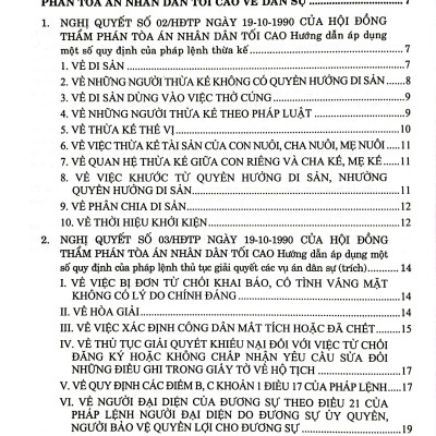 Hệ Thống Các Nghị Quyết Của Hội Đồng Thẩm Phán Tòa Án Nhân Dân Tối Cao Về Dân Sự Và Tố Tụng Dân Sự Từ Năm 1990 Đến 2023 (Dành Cho Phẩm Phán, Thẩm Tra Viên, Hội Thẩm, Kiểm Soát Viên, Luật Sự Và Các Học Viên Tư Pháp)