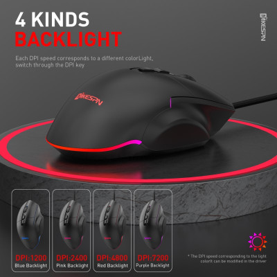 Chuột led gaming macro X11 7200dpi chống mỏi cổ tay cho máy tính hàng nhập khẩu